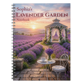 Cuaderno en espiral de jardín de lavanda personali