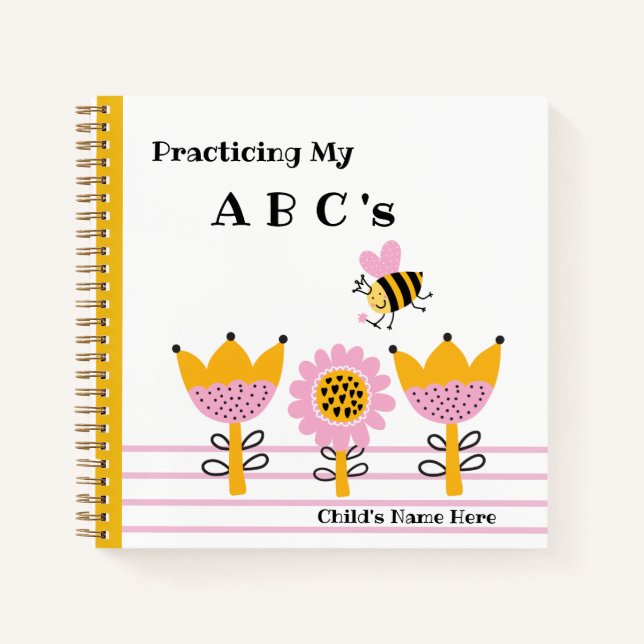 Cuaderno en espiral de la Abeja Ocupada A B C (Anverso)