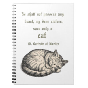 Cuaderno en espiral de la cita de St. Gertrude de 