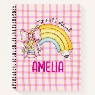 Cuaderno en espiral de la escuela de lápiz Coquett