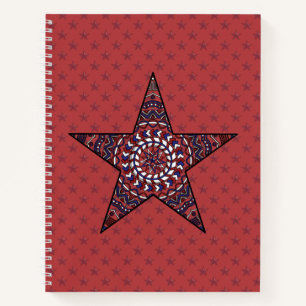 Cuaderno en espiral de la estrella de la independe