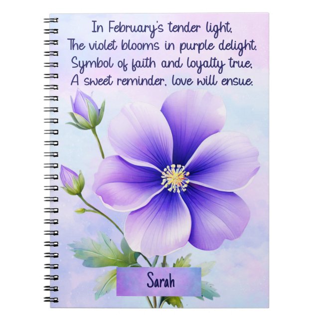 Cuaderno en espiral de la flor de nacimiento de fe (Frente)