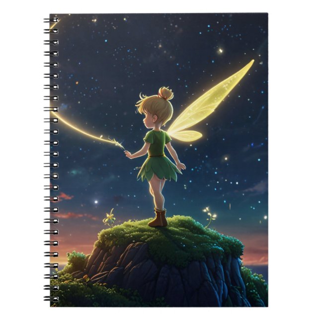 Cuaderno en espiral de la hada del claro de luna (Frente)