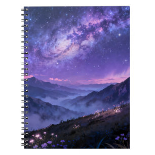 Cuaderno en espiral de la montaña de la galaxia