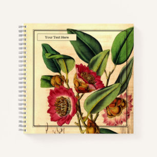 Cuaderno en espiral de la rosa de Hong-Kong encant