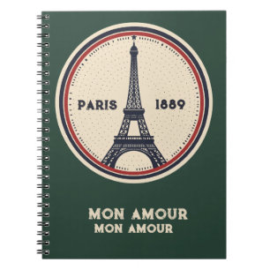 Cuaderno en espiral de la Torre Eiffel de París Vi