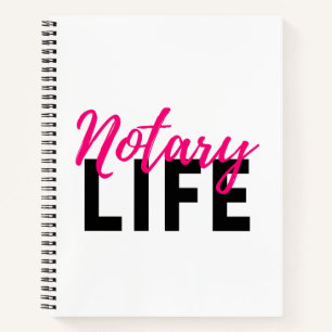 Cuaderno en espiral de la vida de notario