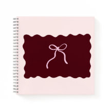 Cuaderno en espiral de lazo burgundy minimalista