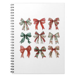 Cuaderno en espiral de lazo de Navidad