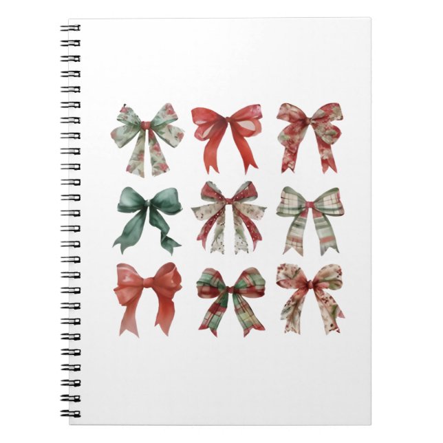 Cuaderno en espiral de lazo de Navidad (Frente)