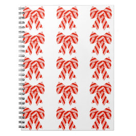 Cuaderno en espiral de lazo rojo y blanco