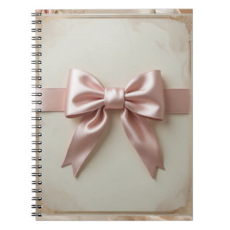 Cuaderno en espiral de lazo rosa Coquette