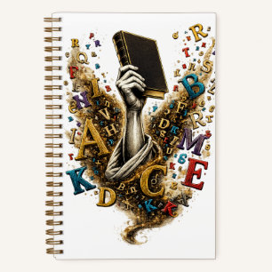 Cuaderno en espiral de lectura artística y alfabet