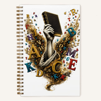 Cuaderno en espiral de lectura artística y alfabet