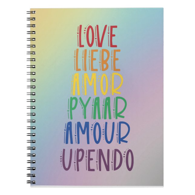 Cuaderno en espiral de lenguajes del amor (Frente)