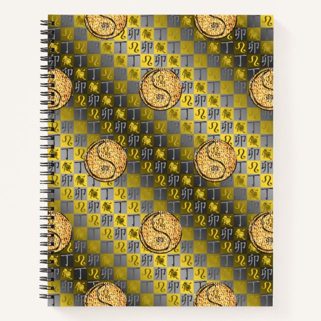 Cuaderno en espiral de Leo y Conejo de Fuego (Anverso)