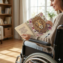 Cuaderno en espiral de león fuerte