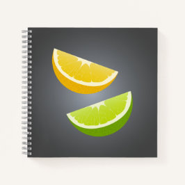 Cuaderno en espiral de limón y lima cítrico