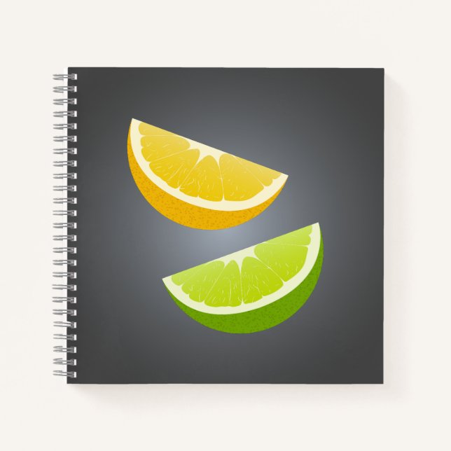 Cuaderno en espiral de limón y lima cítrico (Anverso)