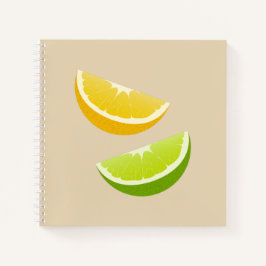 Cuaderno en espiral de limón y lima cítrico