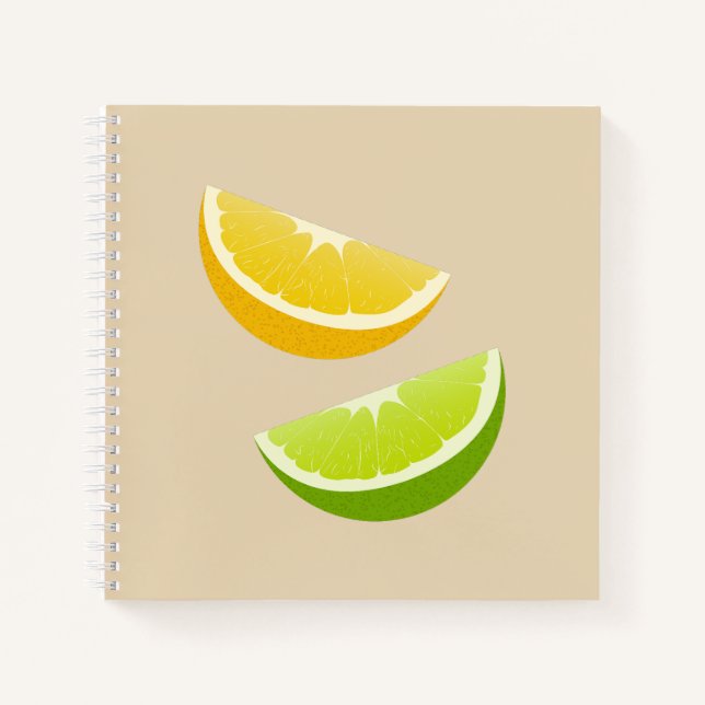 Cuaderno en espiral de limón y lima cítrico (Anverso)
