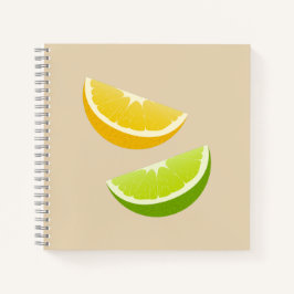 Cuaderno en espiral de limón y lima cítrico