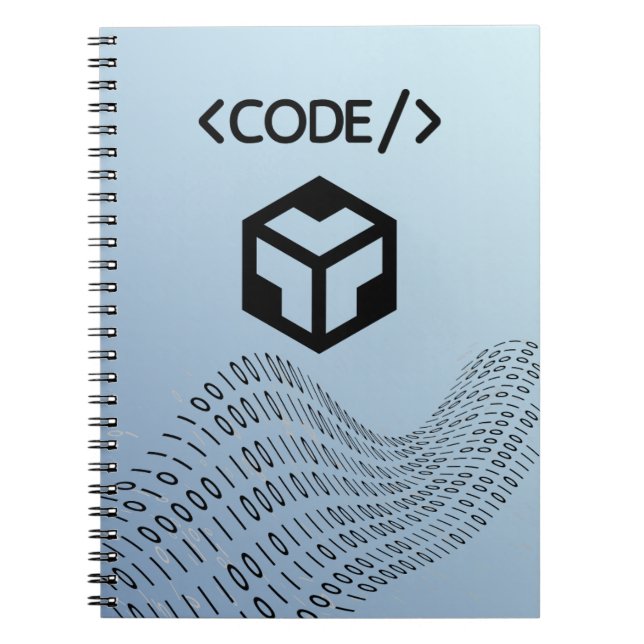 Cuaderno en espiral de lógica binaria – Diseño mod (Frente)