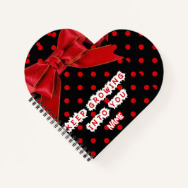 Cuaderno en espiral de lunares rojos personalizado