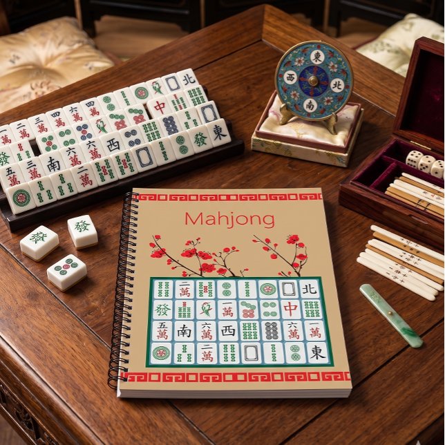 Cuaderno en espiral de Mahjong Flor de Cerezo (Subido por el creador)