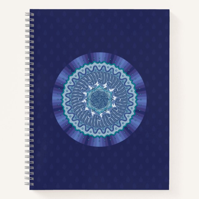 Cuaderno en espiral de Mandala de agua (Anverso)