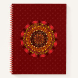 Cuaderno en espiral de Mandala de Fuego