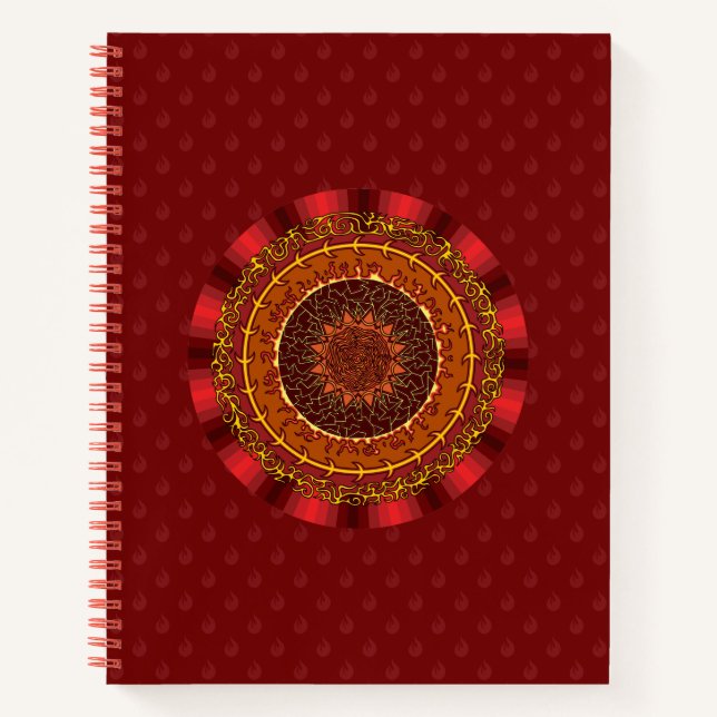 Cuaderno en espiral de Mandala de Fuego (Anverso)