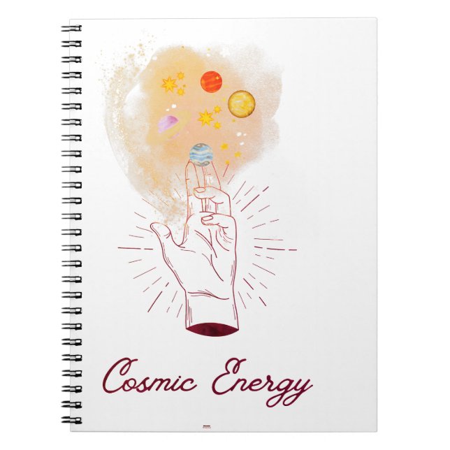Cuaderno en espiral de mano cósmica celestial - Mi (Frente)