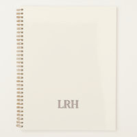 Cuaderno en espiral de marfil con monograma minima
