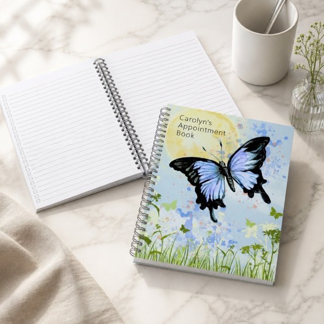 Cuaderno en espiral de mariposa azul (Subido por el creador)