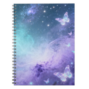 Cuaderno en espiral de mariposa celestial