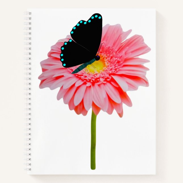 Cuaderno en espiral de mariposa negra (Anverso)