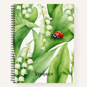 Cuaderno en espiral de mariquita lirio de los vall