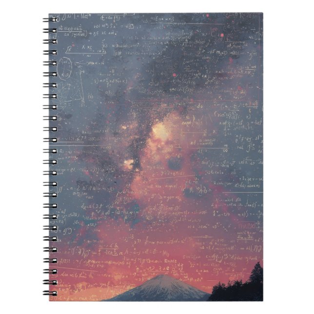 Cuaderno en espiral de matemáticas de la nebulosa  (Frente)