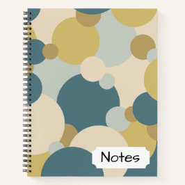 Cuaderno en espiral de moléculas azul-amarillas