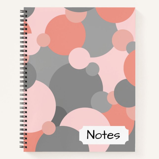 Cuaderno en espiral de moléculas naranja-gris (Anverso)