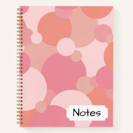 Cuaderno en espiral de moléculas naranja rosado