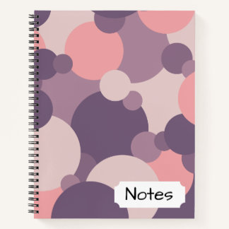 Cuaderno en espiral de moléculas rosa púrpura