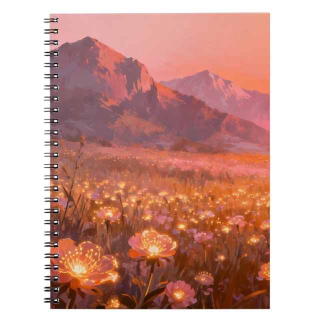 Cuaderno en espiral de montaña prado dorado (Frente)