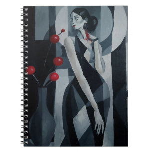 Cuaderno en espiral de mujer Art Déco Silent Pulse