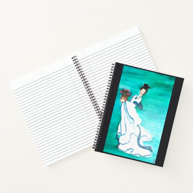 Cuaderno en espiral de mujer oriental (Interior)