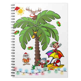Cuaderno en espiral de Navidad Santa Claus Beach B