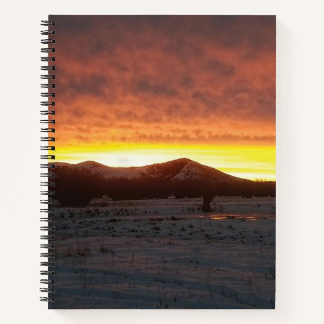 Cuaderno en espiral de nieve al atardecer (Anverso)