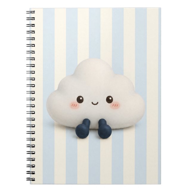 Cuaderno en espiral de nube Kawaii lindo (Frente)