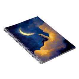 Cuaderno en espiral de nubes iluminadas por la lun